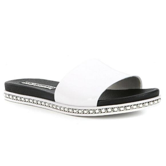 Karl Lagerfeld Paris Billi Chain Detail Slip-On Flat Sandals size 7 - Picture 1 of 6